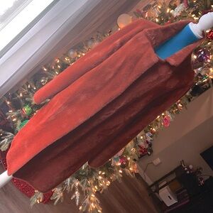 Rust red furry light long coat